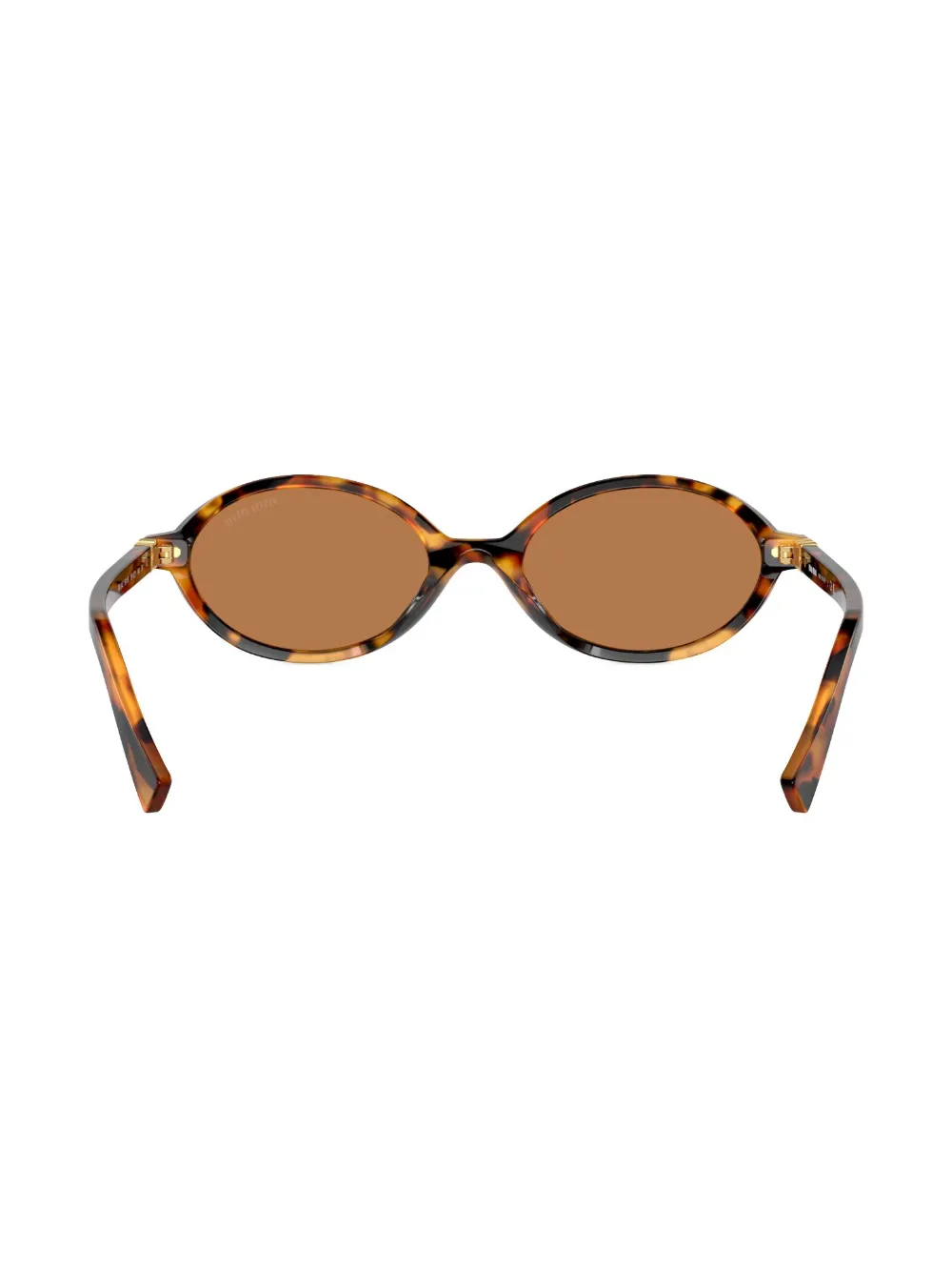 Shop Miu Miu Tortoiseshell-effect Oval-frame Sunglasses In Brown