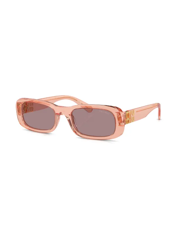 【スタイルを際立たせる】MIUMIU スクエアフレーム サングラス Miu Miu Eyewear スクエアフレーム サングラス | ピンク