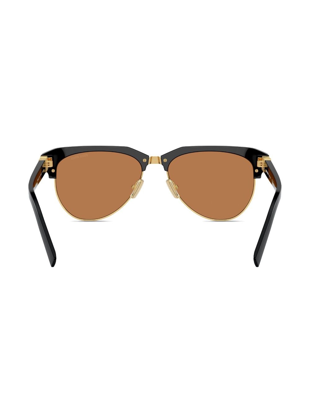 Shop Miu Miu Logo-lettering Navigator-frame Sunglasses In Black