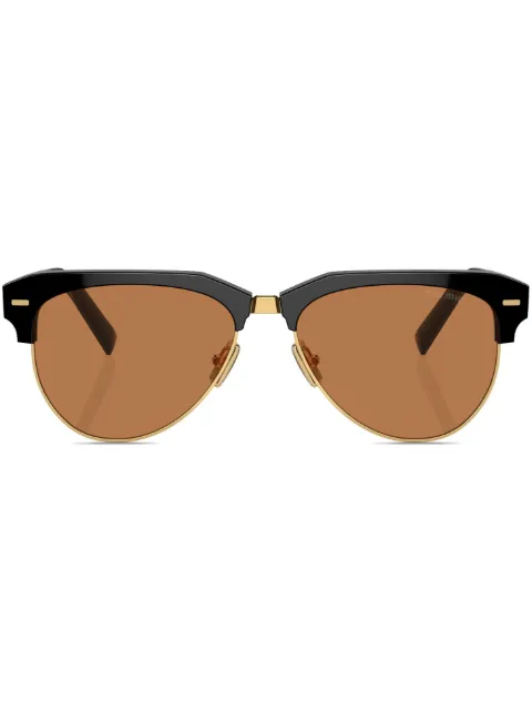 Miu Miu Eyewear lunettes de soleil pilote à plaque logo