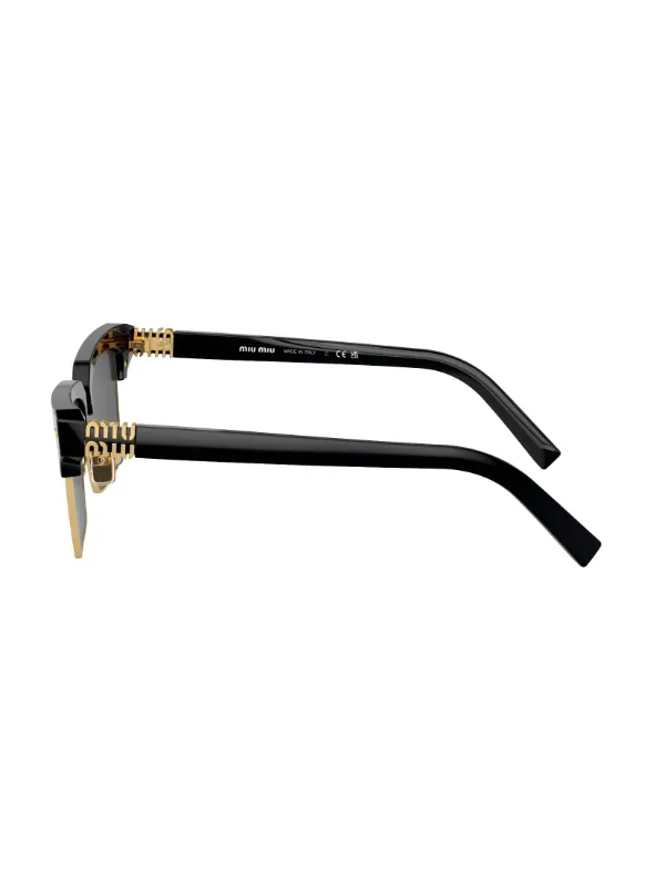 Miu Miu Eyewear スクエアフレーム サングラス | ブラック | FARFETCH JP