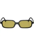 Miu Miu Eyewear logo-lettering rectangle-frame sunglasses - Black