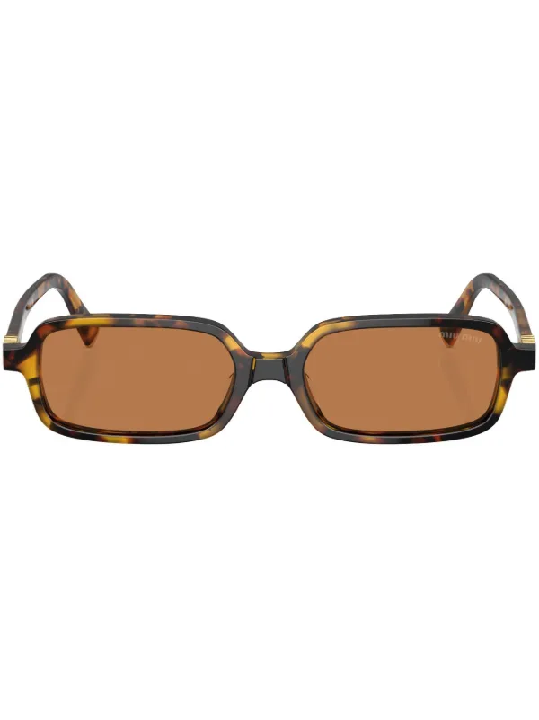 Miu Miu Eyewear tortoiseshell effect rectangle frame Sunglasses Brown FARFETCH SG