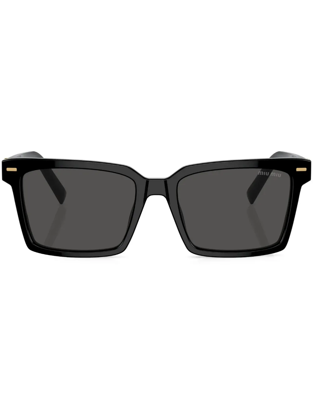 Miu Miu Logo-lettering Square-frame Sunglasses In Black