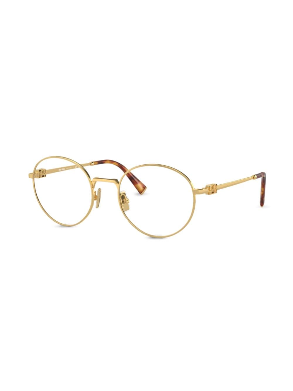 Miu Miu Eyewear Bril met rond montuur - Goud