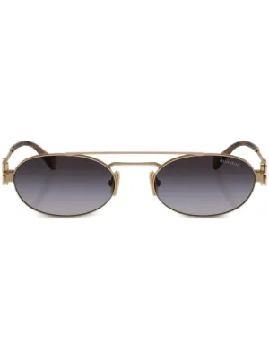 Miu Miu Eyewear オーバルフレーム サングラス | ゴールドトーン