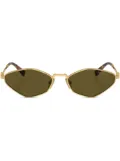 Miu Miu Eyewear logo-lettering geometric-frame sunglasses - Gold