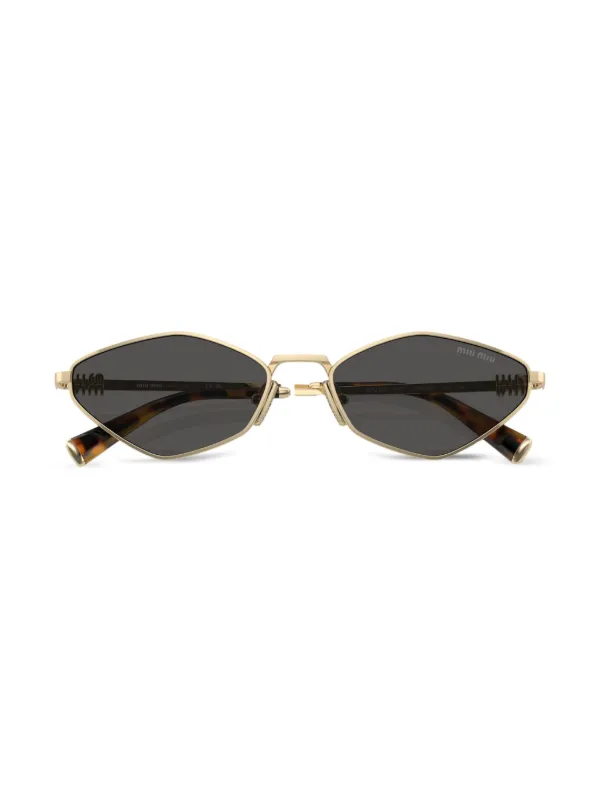 店舗良い Miu Miu Eyewear ジオメトリックフレーム サングラス | ゴールド 小物