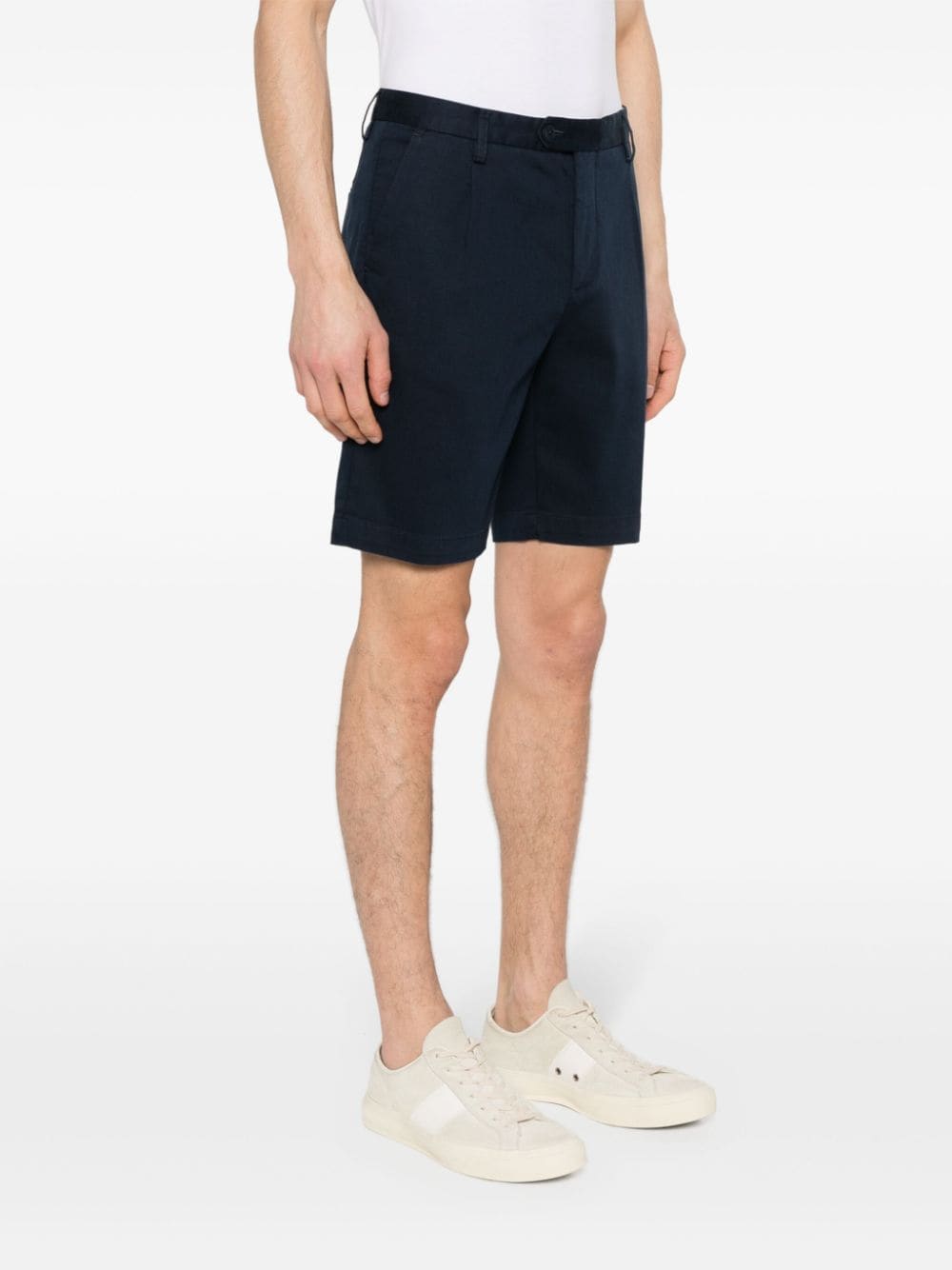 Shop Boggi Milano Darted Chino Shorts In Blue