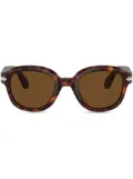 Persol tortoiseshell effect round frame sunglasses - Brown