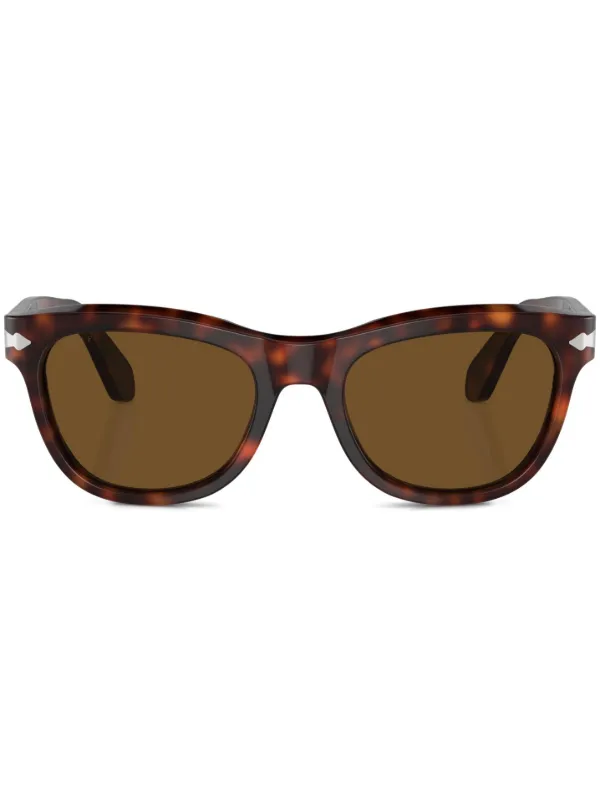 Persol スクエアフレーム サングラス | ブラウン | FARFETCH JP