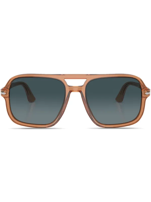 Persol Aviator Oversize Frame Sunglasses Brown FARFETCH PH