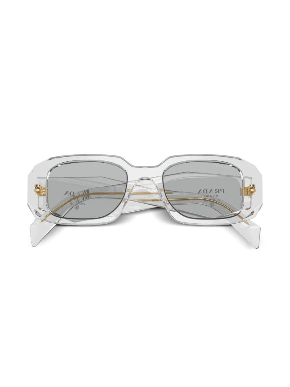 Shop Prada Pr 17ws Oval Frame Sunglasses In Grey