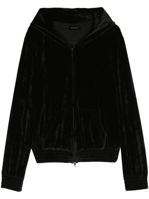 Balenciaga velvet zip-up hoodie Men