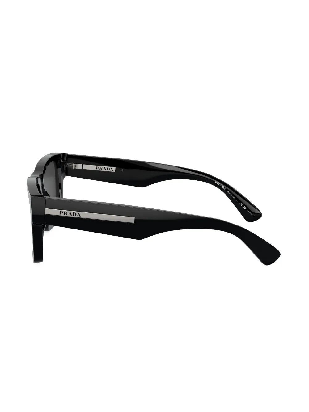 Prada 53mm Rectangular Polarized Sunglasses In Black