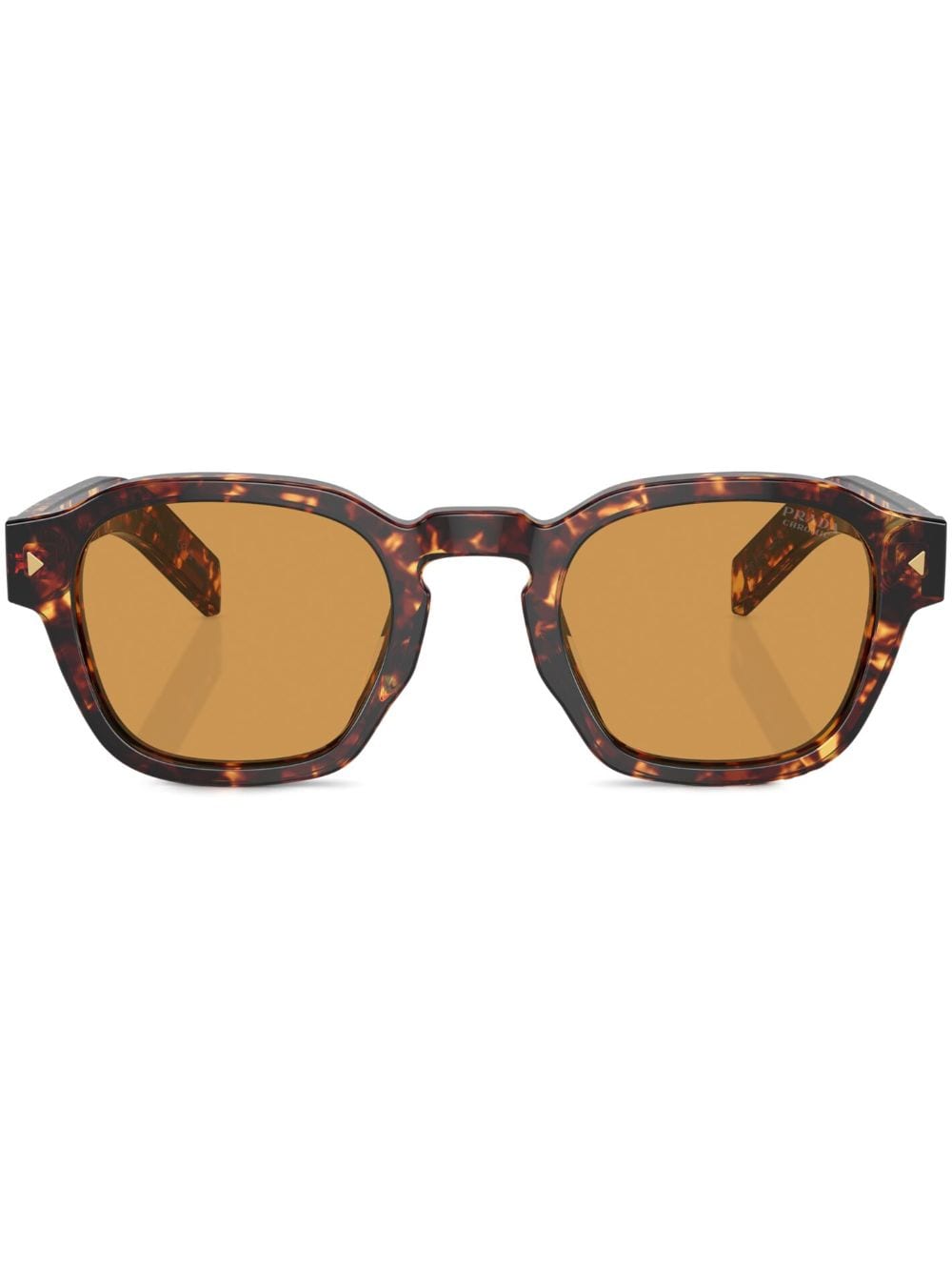 Prada Tortoiseshell-effect Round-frame Sunglasses In Brown