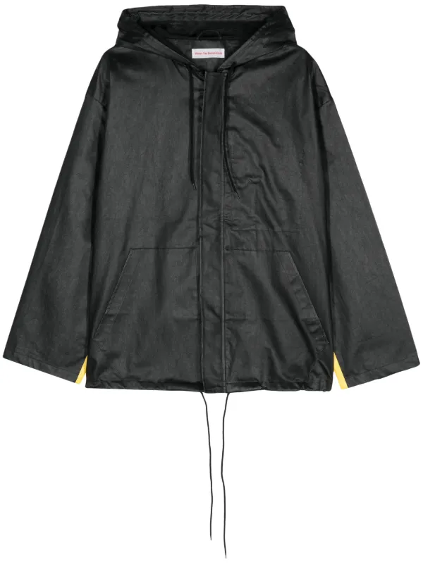Walter Van Beirendonck Stop Logo-print Hooded Jacket in Black