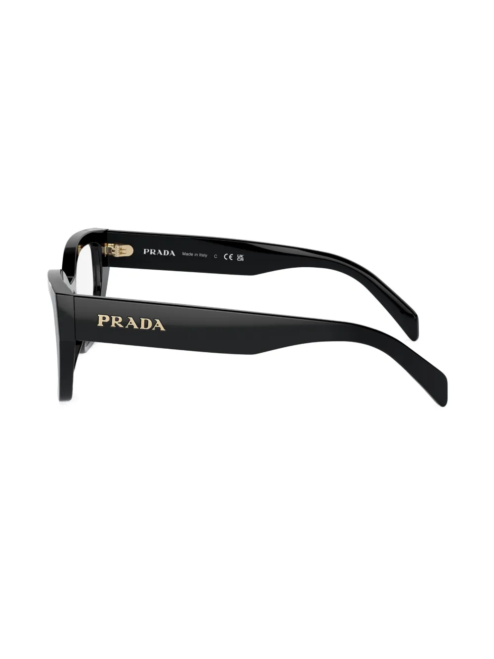 Shop Prada Matte Geometric-frame Glasses In Black