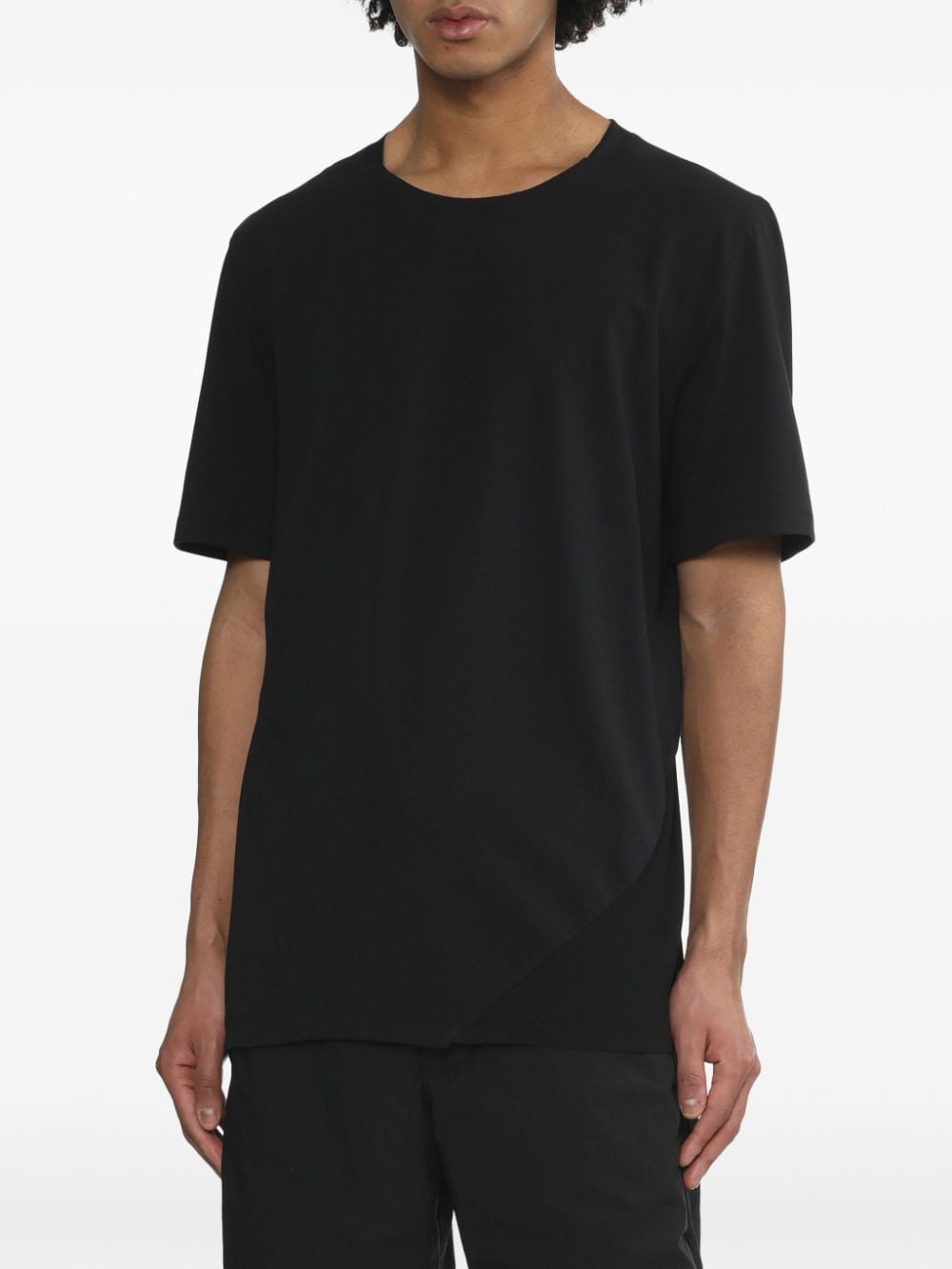 Shop Post Archive Faction Round-neck Cotton T-shirt In Black