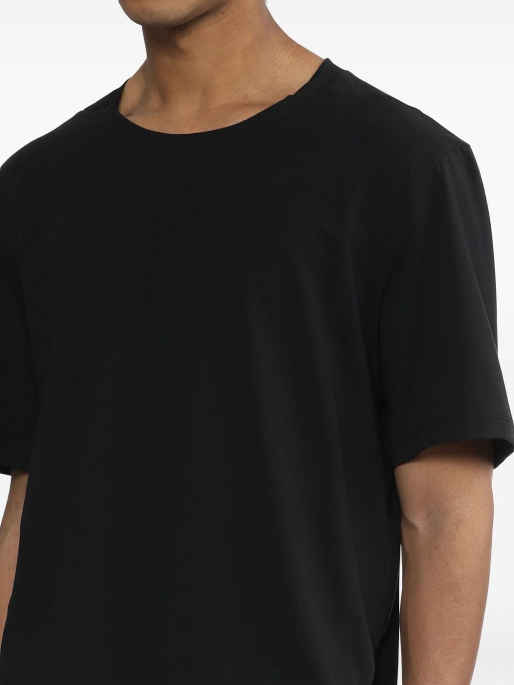 Shop Post Archive Faction Round-neck Cotton T-shirt In Black