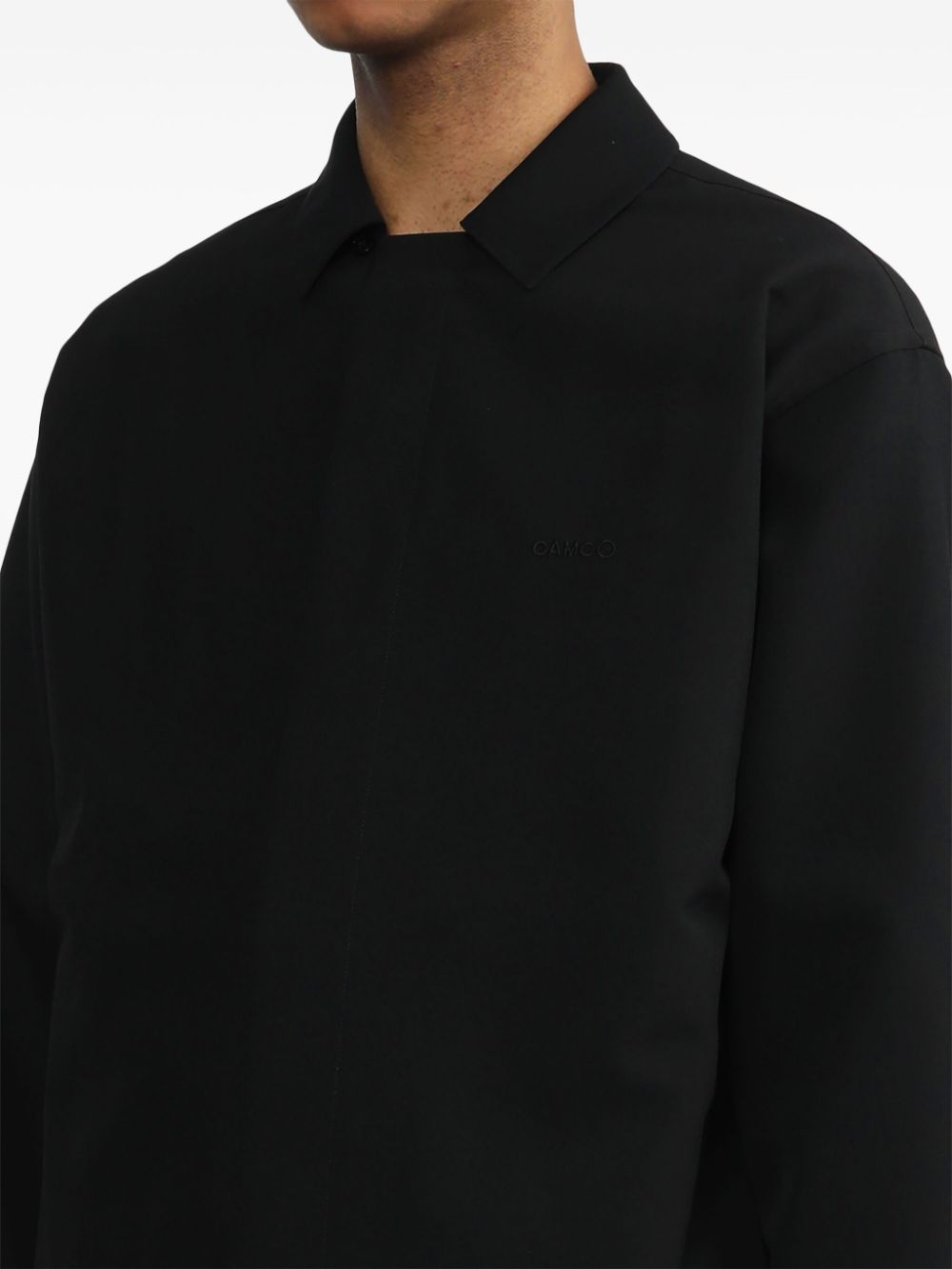 Shop Oamc Graphic-print Shirt Jacket In Black