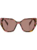 Prada Eyewear Prada PR 19ZS overvsize frame sunglasses - Brown