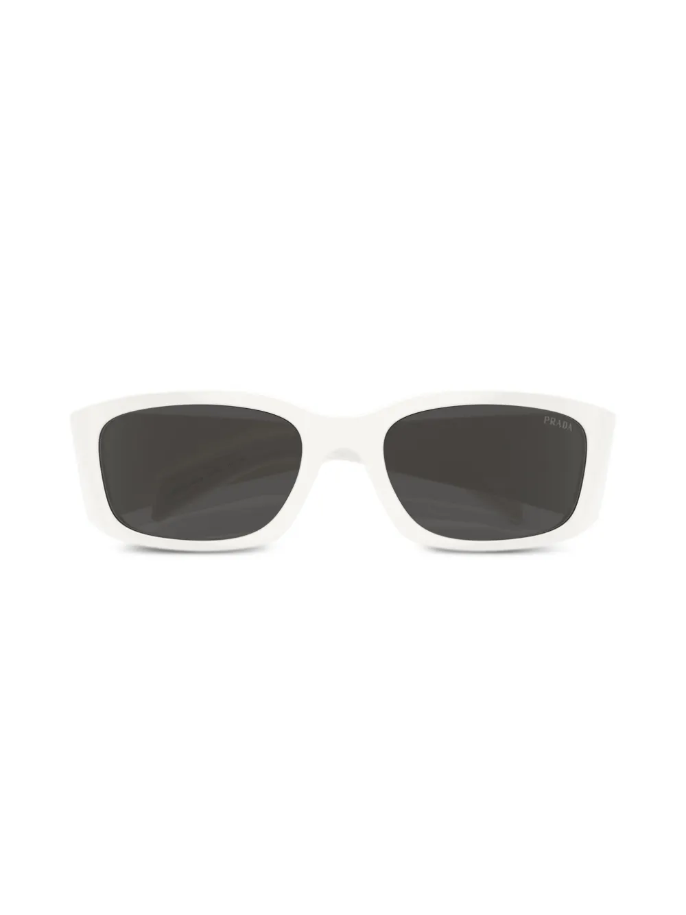 Shop Prada Pr A14s Oval Frame Sunglasses In White