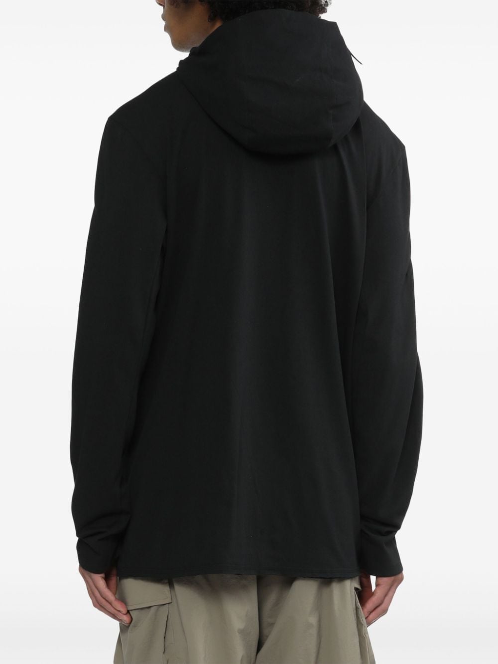 Shop Post Archive Faction Off-centre Hooded Jacket In Black