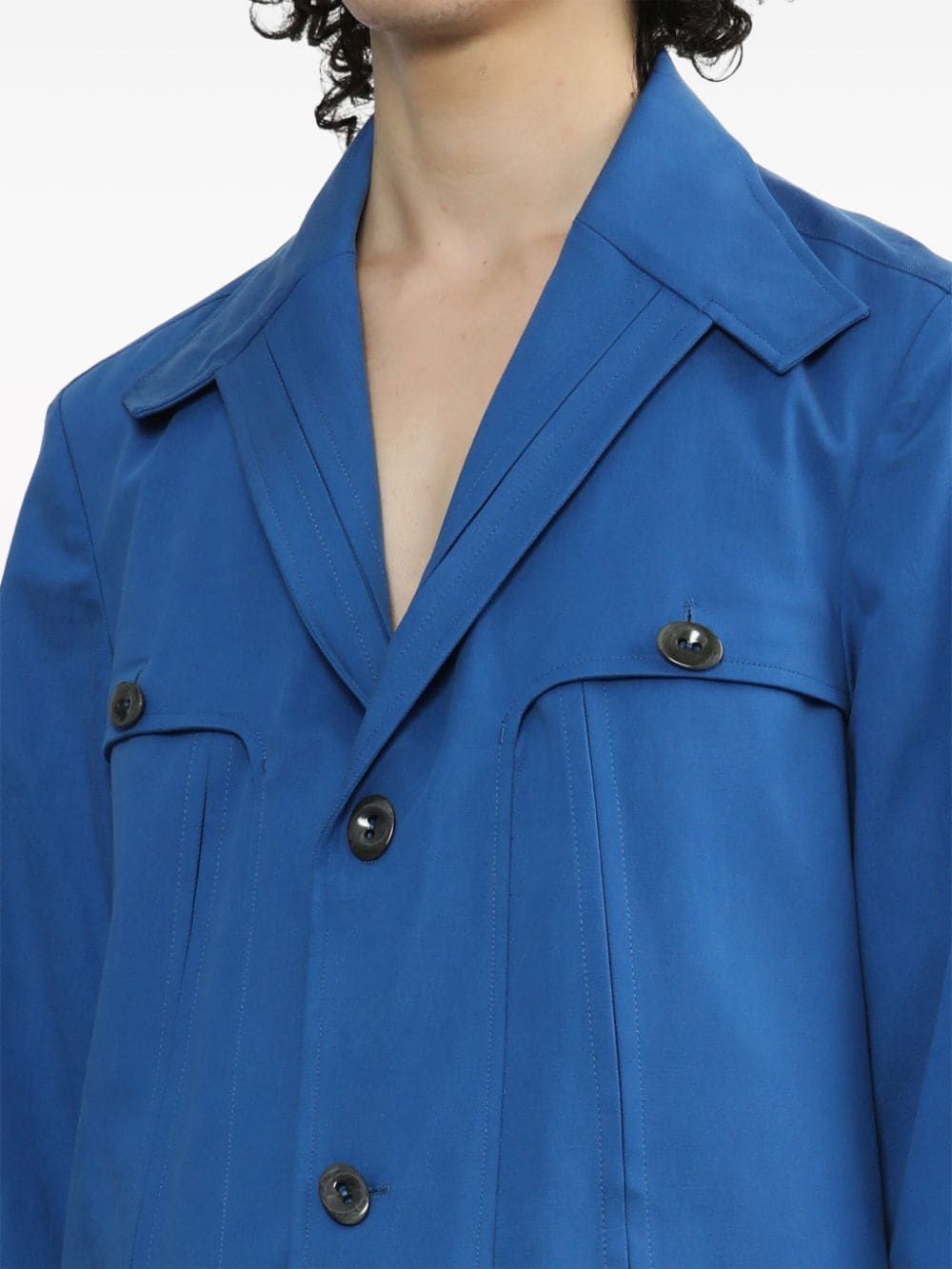Shop Kiko Kostadinov Brench Single-breasted Coat In Blue