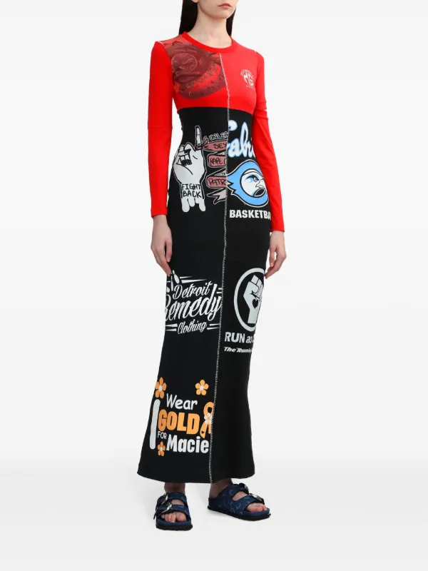 Marine Serre Denim Moon-print Sandals | Blue | FARFETCH