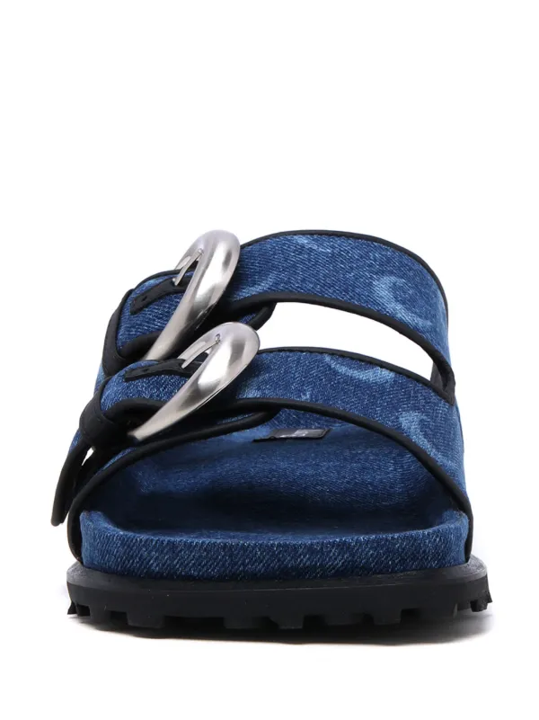 Marine Serre Denim Moon-print Sandals | Blue | FARFETCH