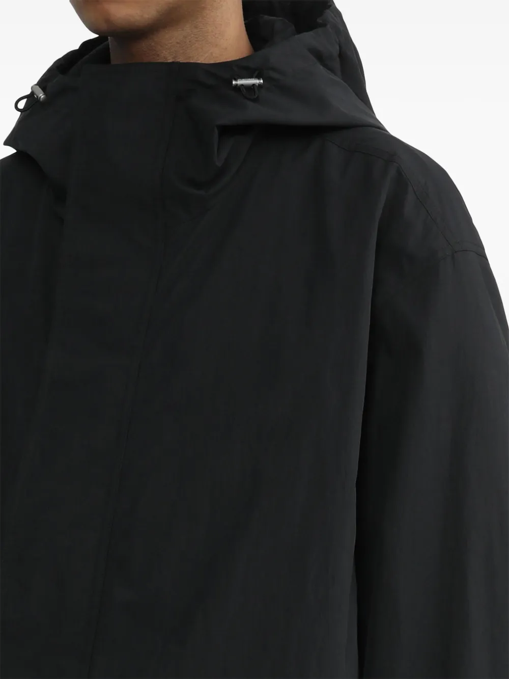 Shop Jil Sander Hooded Long Sleeve Jacket In Black