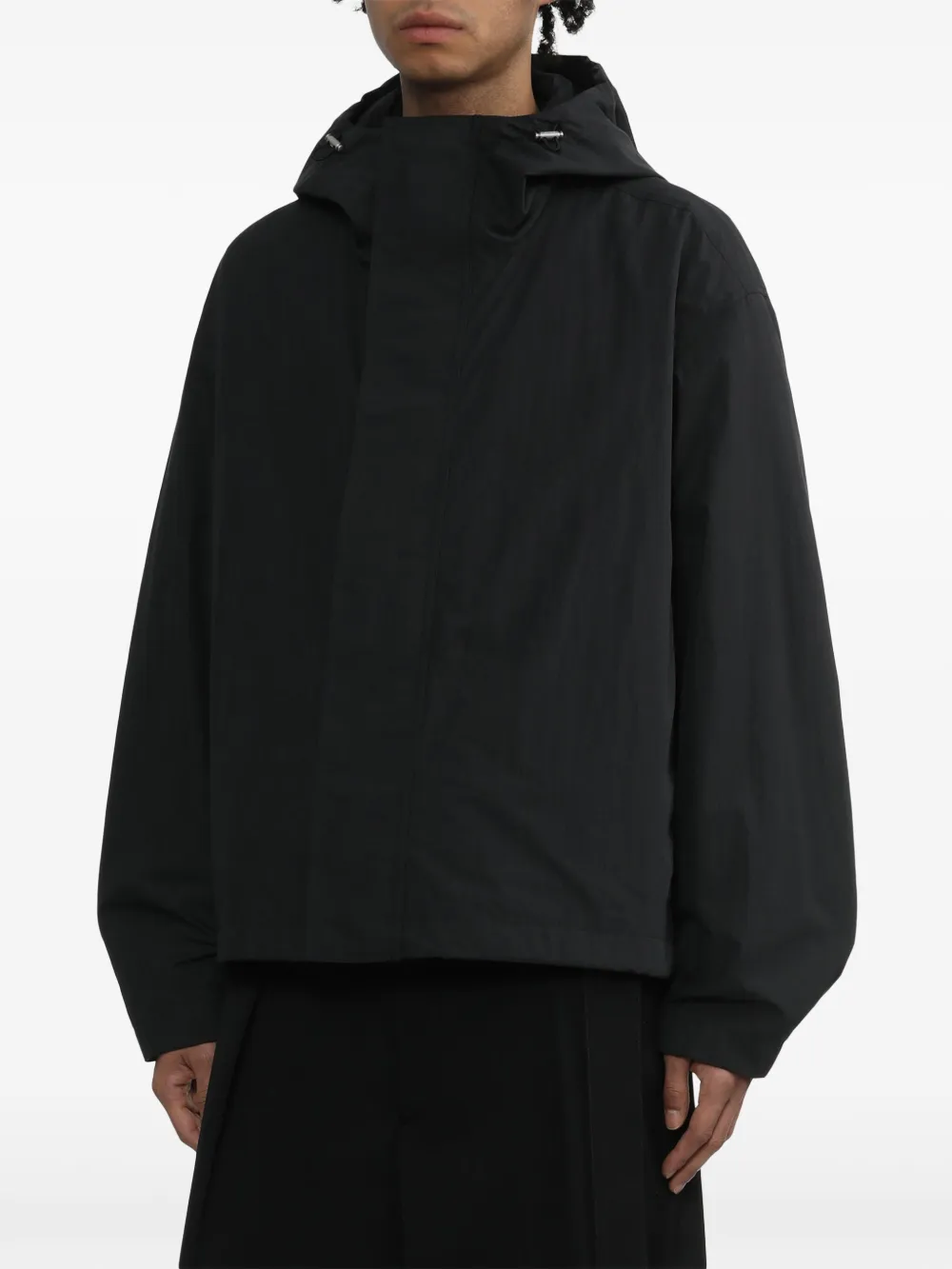 Shop Jil Sander Hooded Long Sleeve Jacket In Black