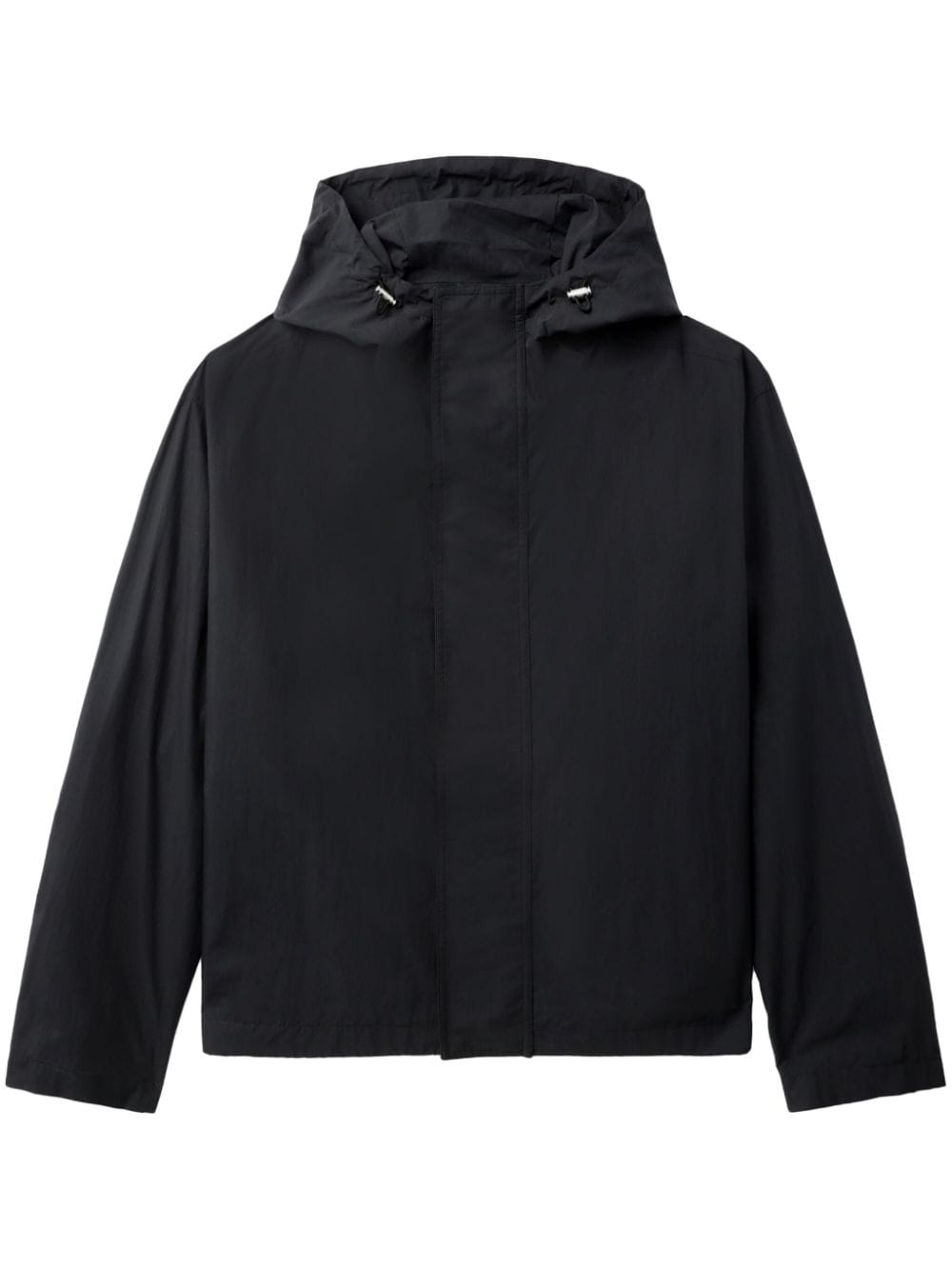 Jil Sander Hooded Long Sleeve Jacket In Black