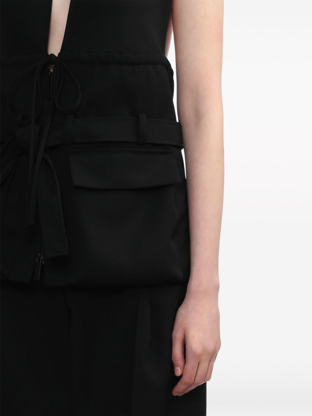 Shop Botter Belted Halterneck Vest In Black