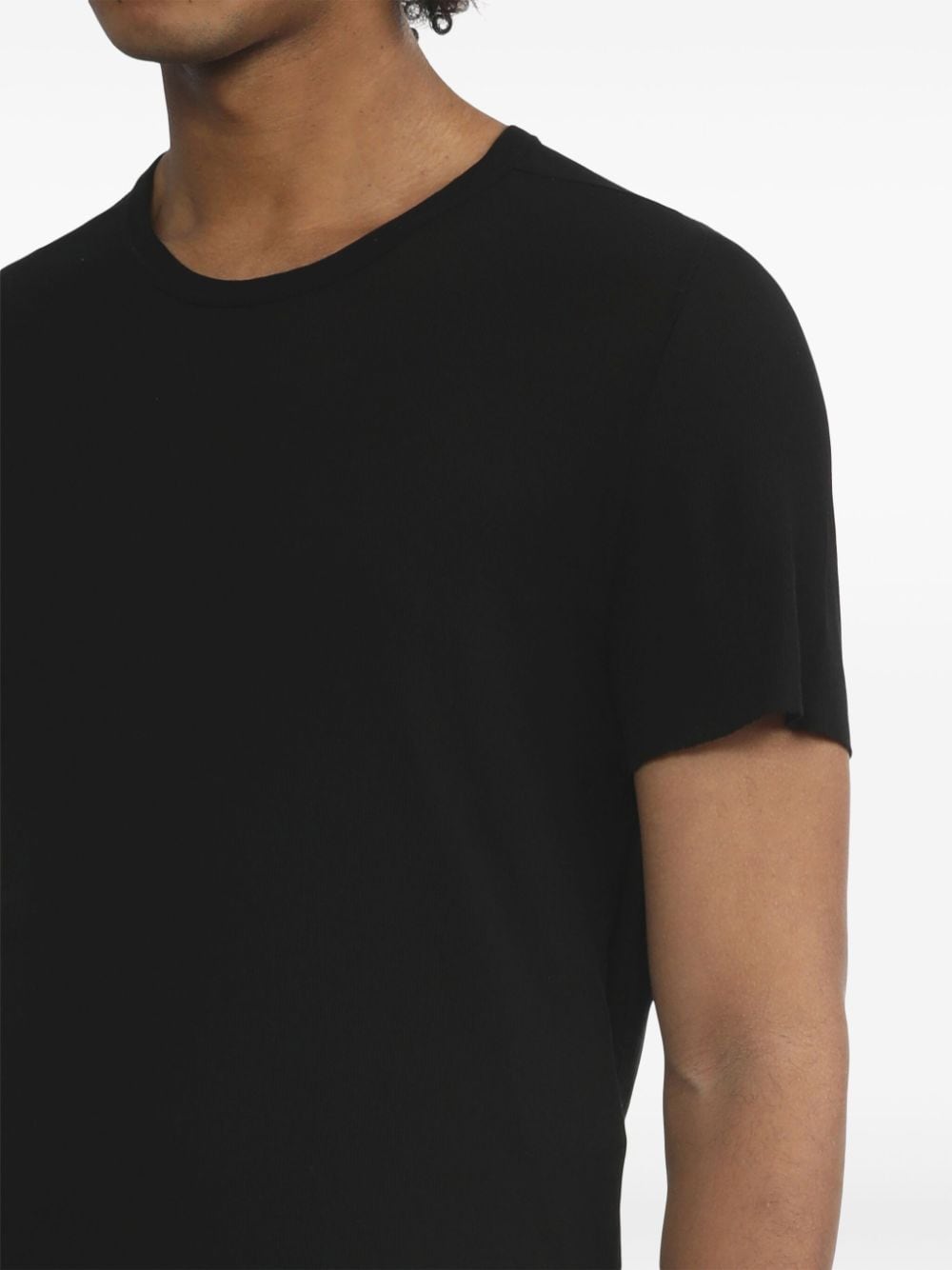 Shop Julius Strap-detail Cotton T-shirt In Black