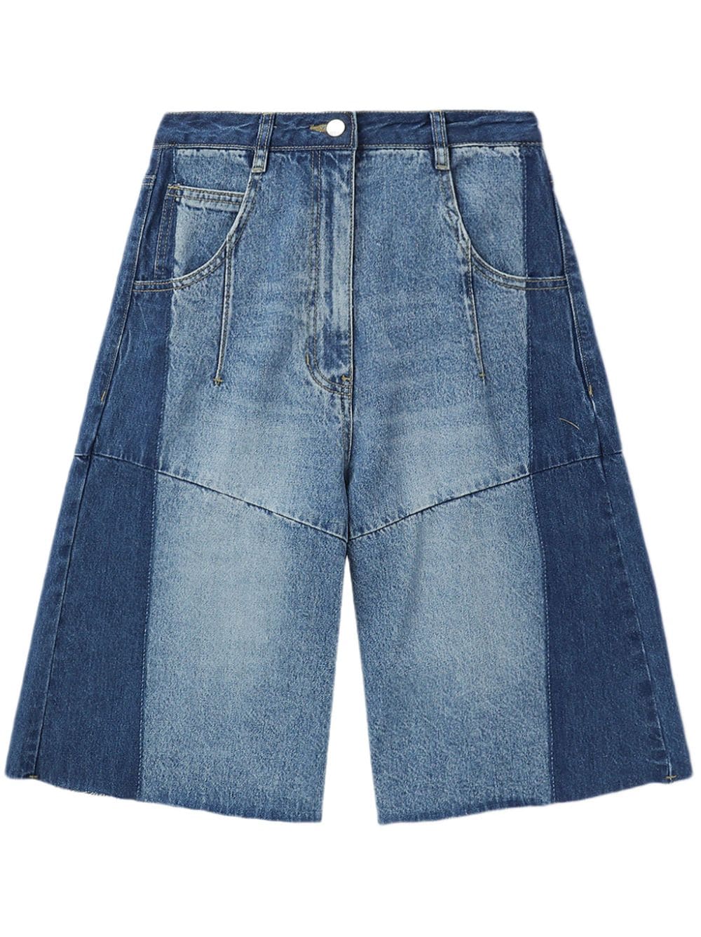 SJYP Shorts denim a gamba ampia - Blu