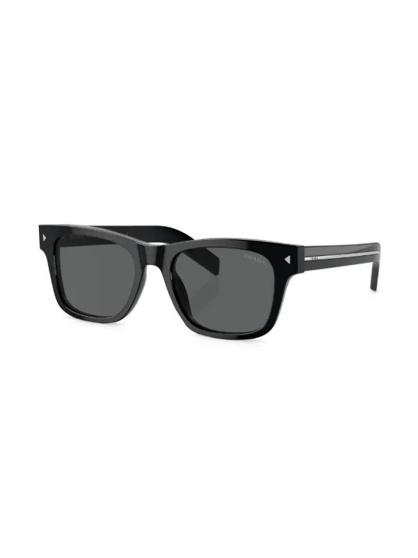 PRADA スクエアフレムメカネ PR53ZV 12F1O1 Prada PR 53ZV 1AB101 Black Silver Square Frame 56mm Demo
