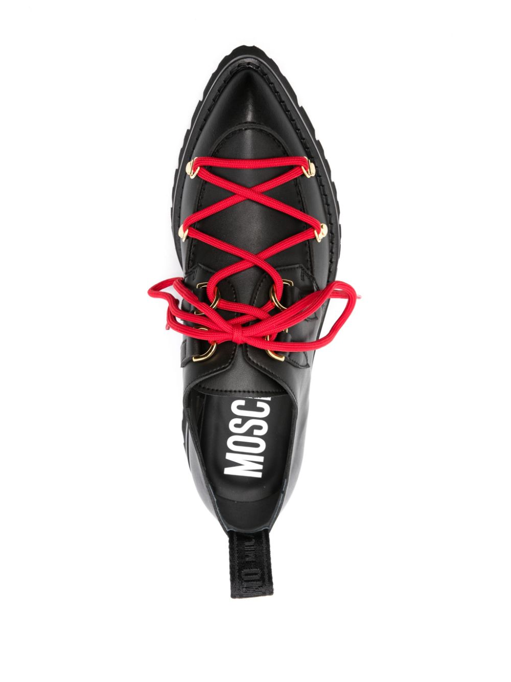 Moschino pointed-toe derby shoes Black