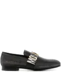 Moschino logo-lettering lurex loafers - Silver