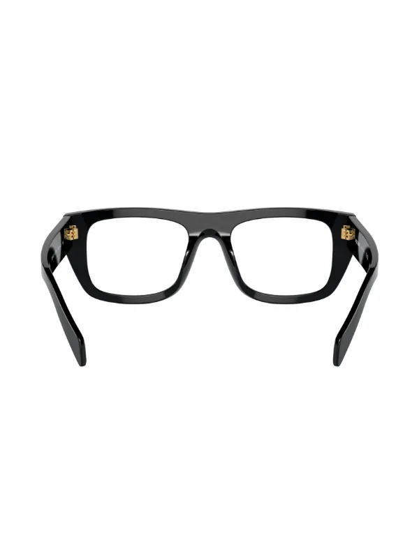 Prada Eyewear スクエア眼鏡フレーム | ブラック | FARFETCH JP