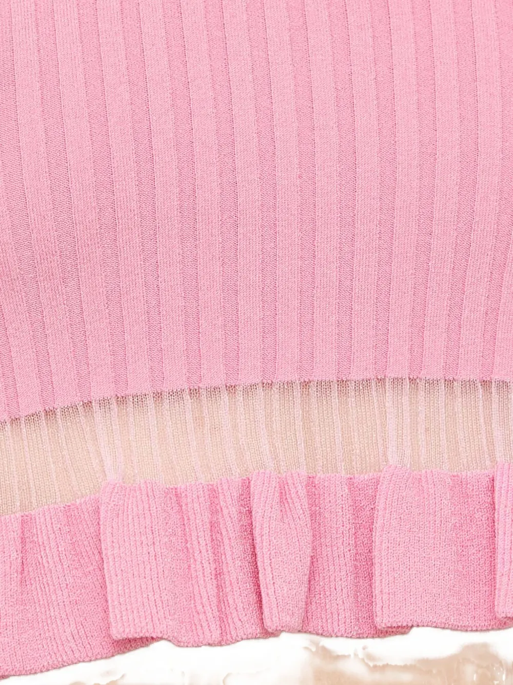 PINKO Geribbelde top met ruches Roze