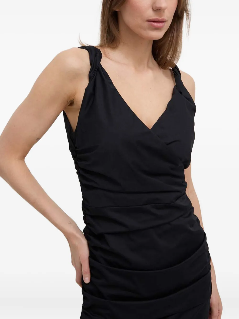 PINKO Mini-jurk met gedraaid detail en ruches Zwart