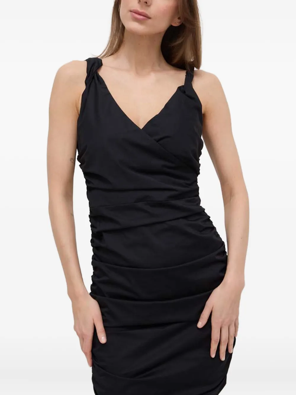 PINKO Mini-jurk met gedraaid detail en ruches - Zwart