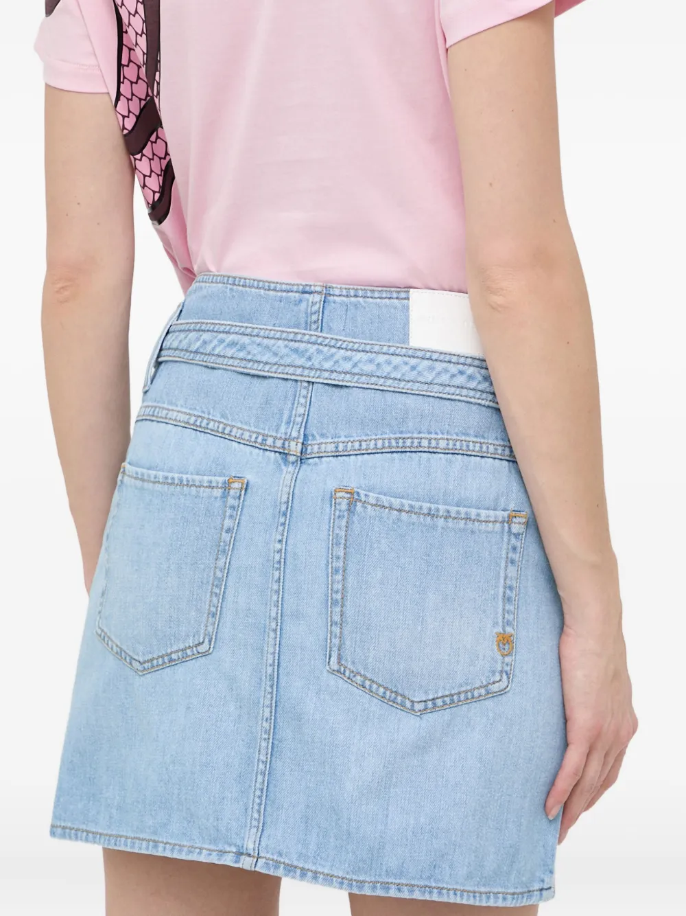PINKO Mini-rok met ceintuur - Blauw