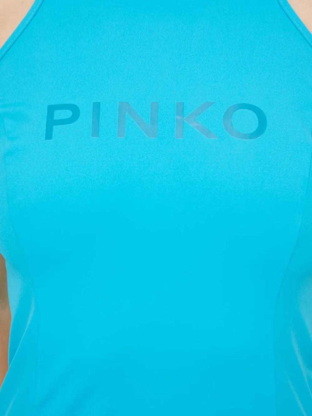 PINKO Racerback mini-jurk met logoprint Blauw