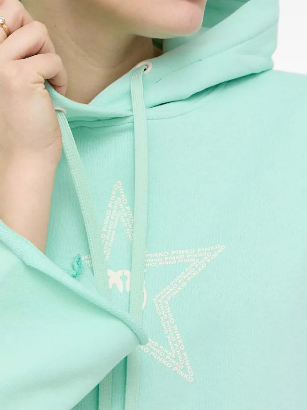 PINKO Mini-jurk met capuchon en sterprint Groen