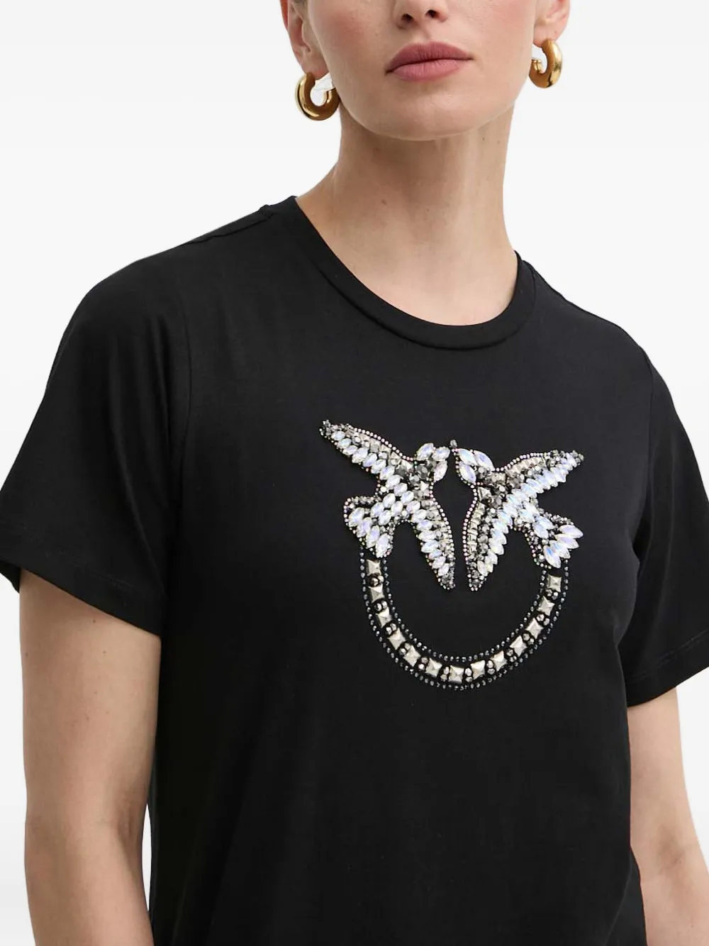 PINKO Verfraaide mini-jurk Zwart