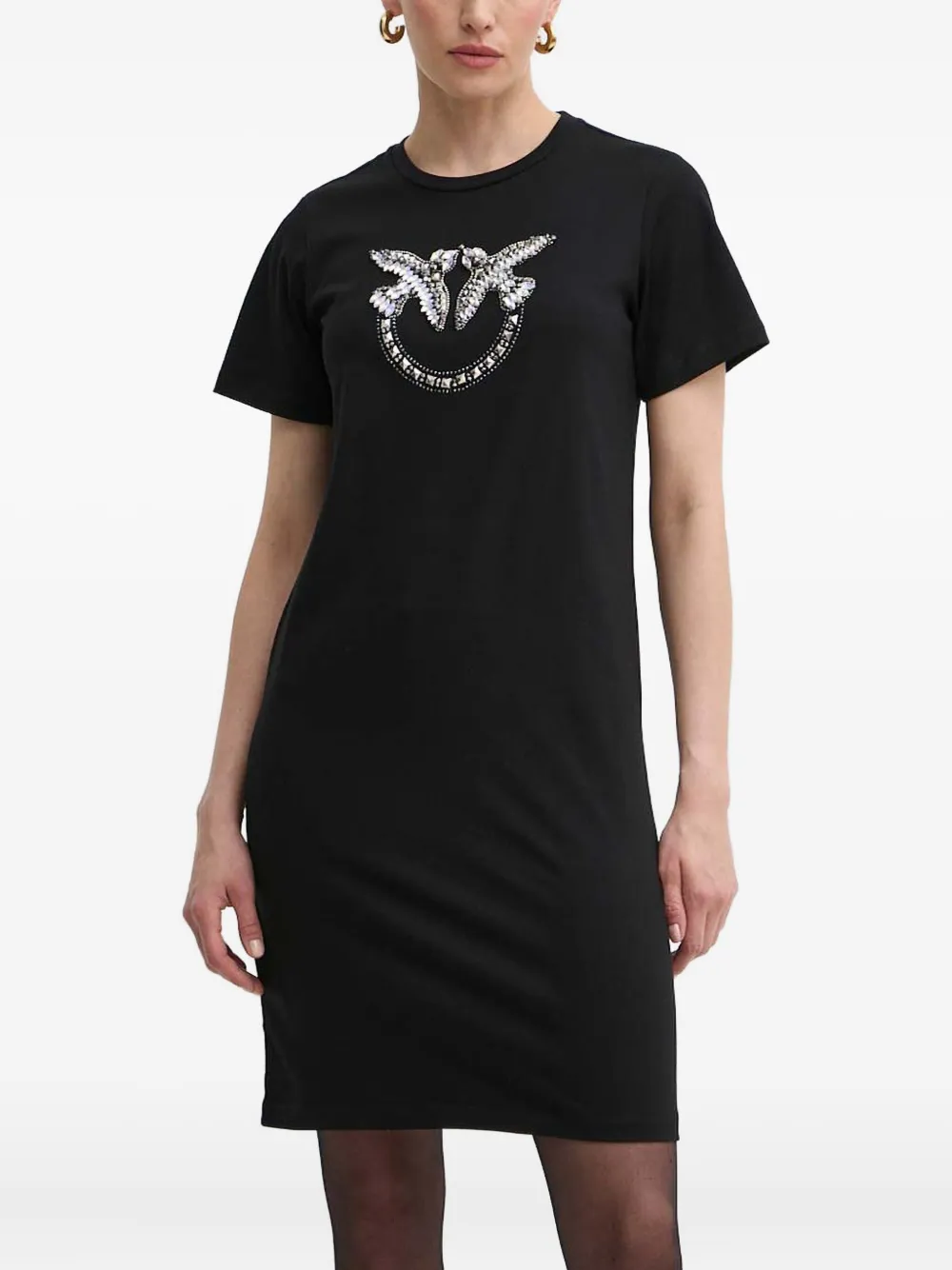 PINKO Abito corto con decorazione - Nero