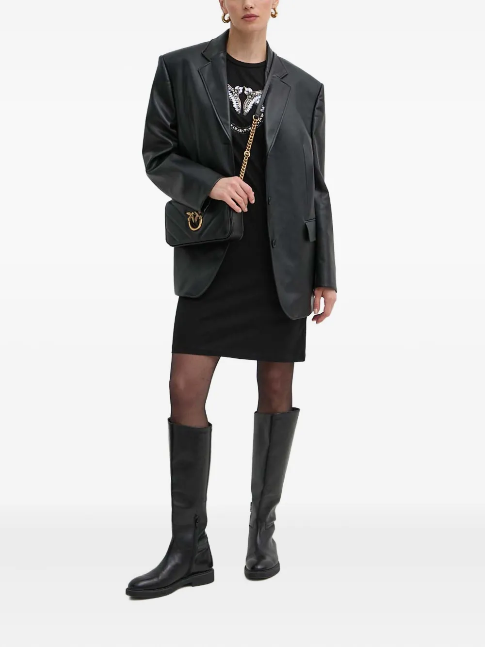 PINKO Verfraaide mini-jurk - Zwart